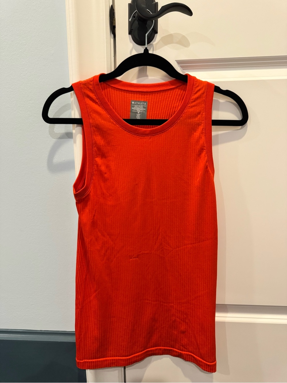 Athleta Orange-Red Ribbed Tank Top